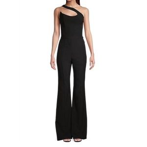 Black One-Shoulder Wide-Leg Jumpsuit
